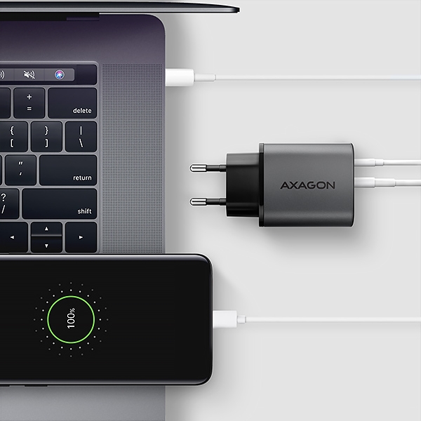 AXAGON ACU-PQ67, GaN nabíječka do sítě 67W, výstup USB-A + USB-C, PD3.0/PPS/QC4+/SFC2.0/Apple