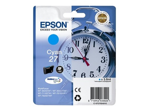 Náplň Epson 27XL, C13T27124012 azurová