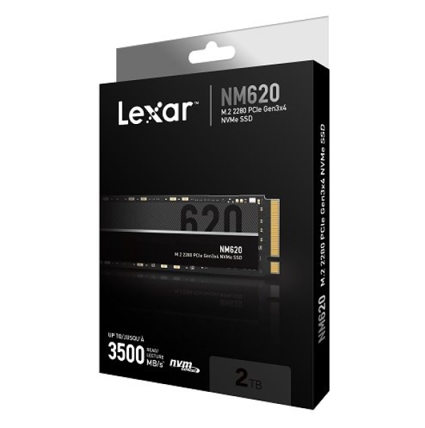 LEXAR NM620 SSD NVMe M.2 2TB PCIe (čtení max. 3500MB/s, zápis max. 3000MB/s)