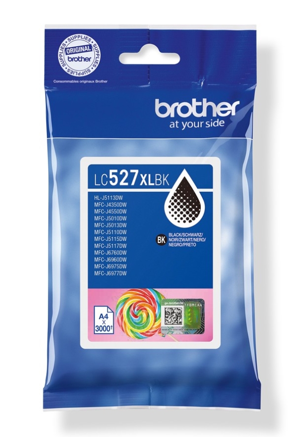 Brother LC527XLBK - Vysoká výtežnost - cerná - originální - polštárový balícek - inkoustová cartridge - pro Brother MFC-J4350DW, MFC-J4550DW