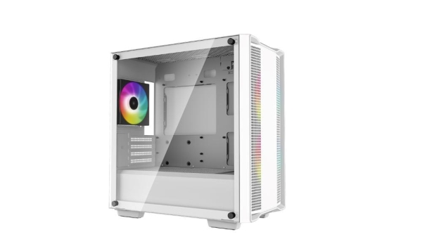 DEEPCOOL Case CC360 WH ARGB, mATX, Průhledná bočnice, 3x 120mm Fan, bílá