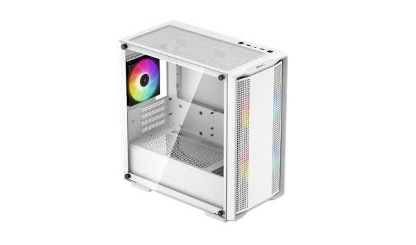DEEPCOOL Case CC360 WH ARGB, mATX, Průhledná bočnice, 3x 120mm Fan, bílá