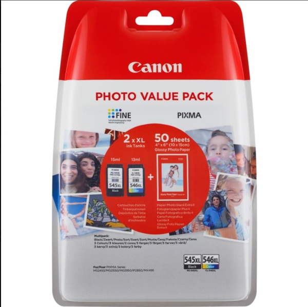 Canon PG-545XL/CL-546XL + fotopapír GP 501 (8286B011), multipack náplní do tiskárny Canon