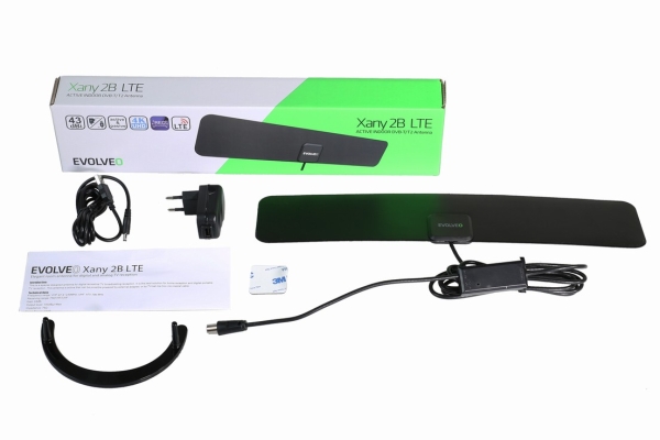 EVOLVEO Xany 2B LTE 230/5V, 43dBi aktivní pokojová anténa DVB-T/T2, LTE filtr