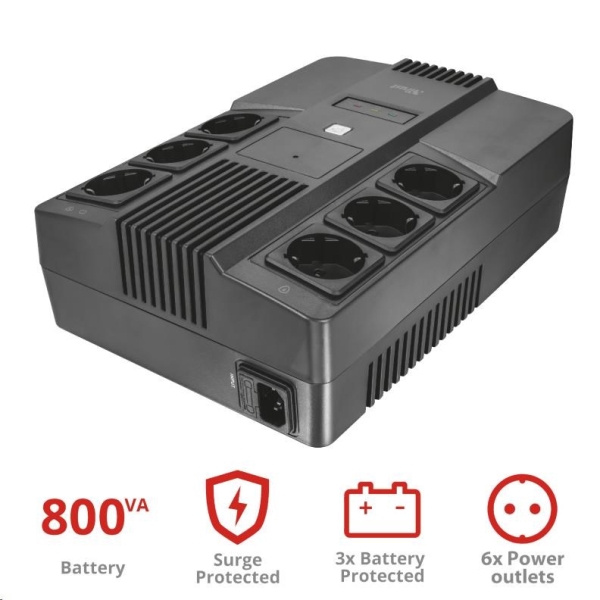 TRUST Záložní zdroj Maxxon 800VA UPS with 6 standard wall power outlets
