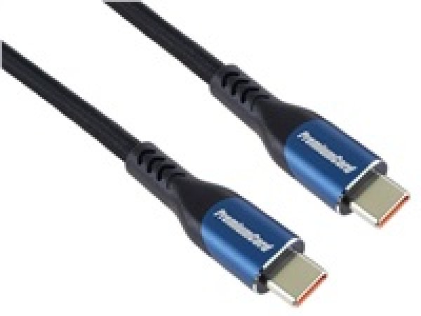 PremiumCord USB-C kabel ( USB 3.2 GEN 2x2, 5A, 100W, 20Gbit/s ) 1m, bavlněný oplet