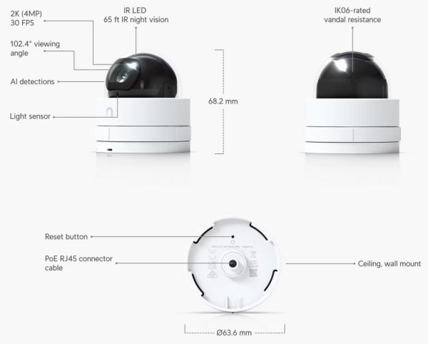 UBNT UVC-G5-Dome-Ultra, UniFi Video Camera G5 Dome Ultra