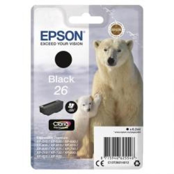 Náplň Epson 26, C13T26014012 černá 