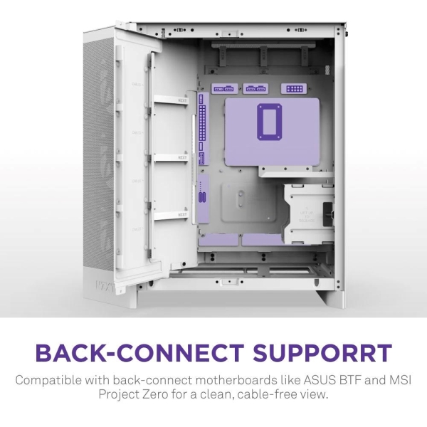 NZXT skříň H9 Flow ARGB dvoukomorová ATX / 3xRGB 140 mm / 1x 120mm fan / prosklená / bílá