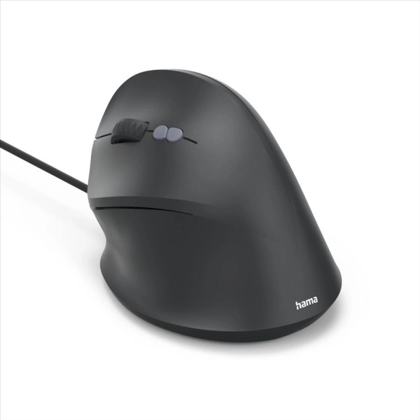 Hama vertikální ergonomická kabelová myš ECM-500L, pro leváky, černá