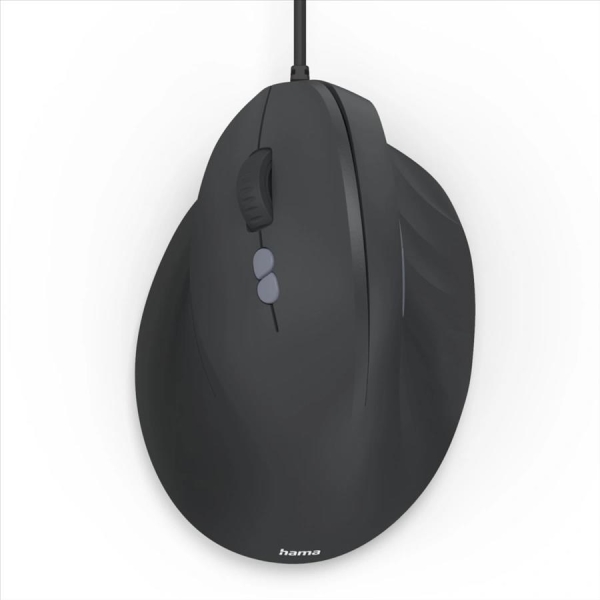 Hama vertikální ergonomická kabelová myš ECM-500L, pro leváky, černá