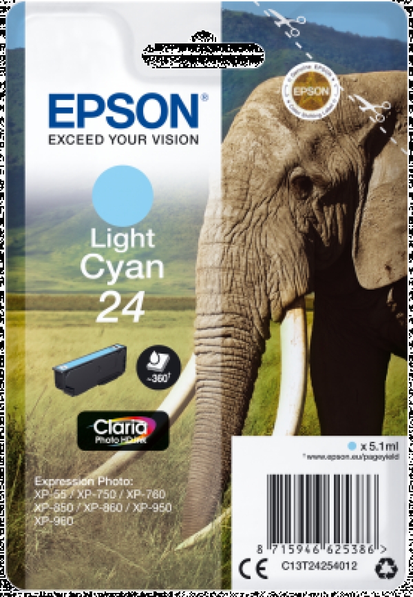 Náplň Epson 24, C13T24254012 světle azurová 