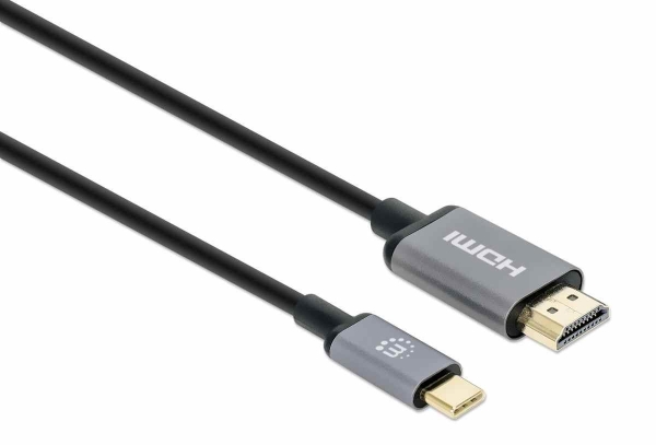 Manhattan kabel USB-C na HDMI, USB-C Male na HDMI Male, 1m, černá