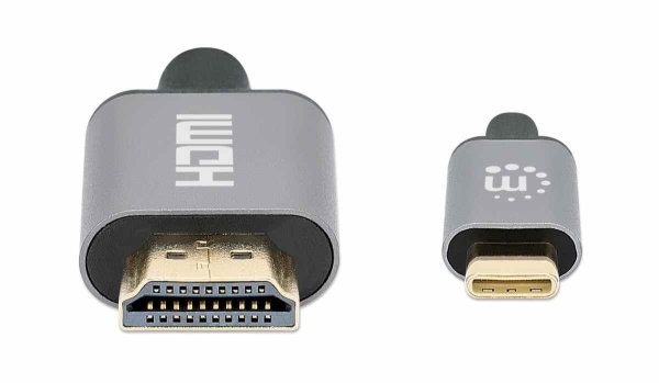 Manhattan kabel USB-C na HDMI, USB-C Male na HDMI Male, 1m, černá