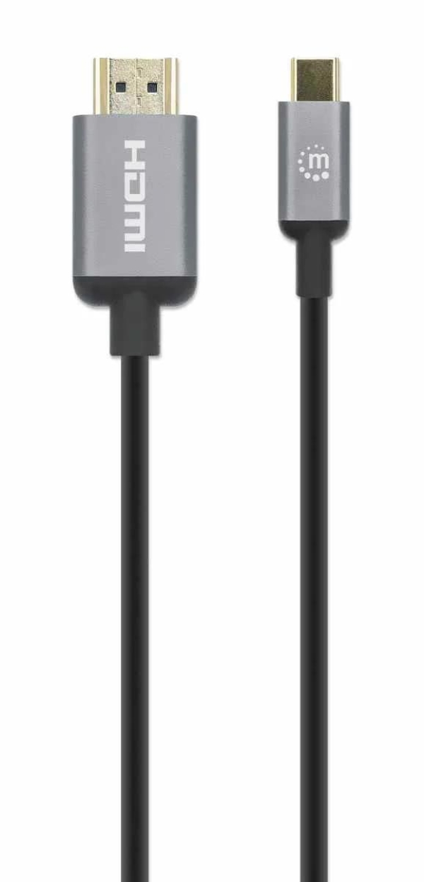 Manhattan kabel USB-C na HDMI, USB-C Male na HDMI Male, 1m, černá