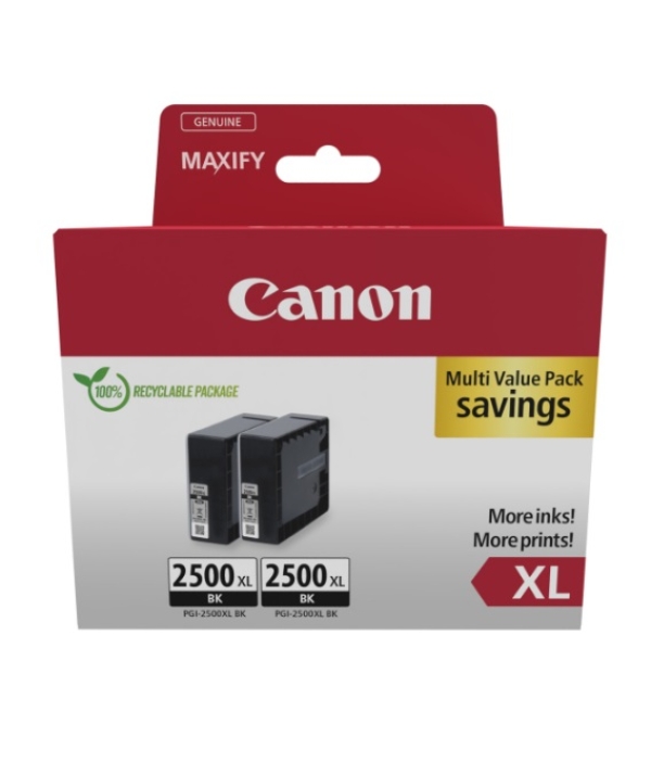 Canon CARTRIDGE  PGI-2500XL BK TWIN černá pro Maxify iB4050, iB4150, MB5050, MB515x,  MB5350, MB545x
