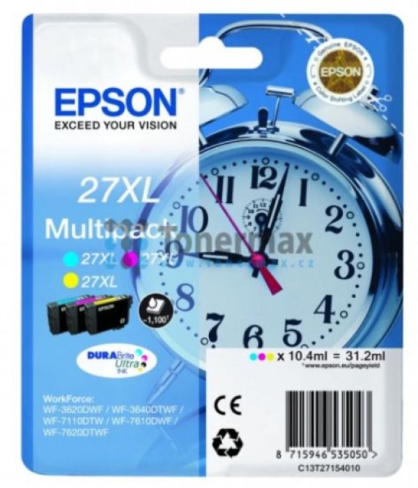 Náplň Epson 27XL, C13T27154012 CMY 3pack