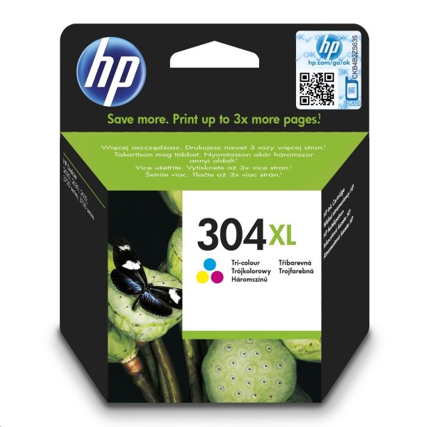 HP 304XL (N9K07AE), originální barevná náplň do tiskárny HP