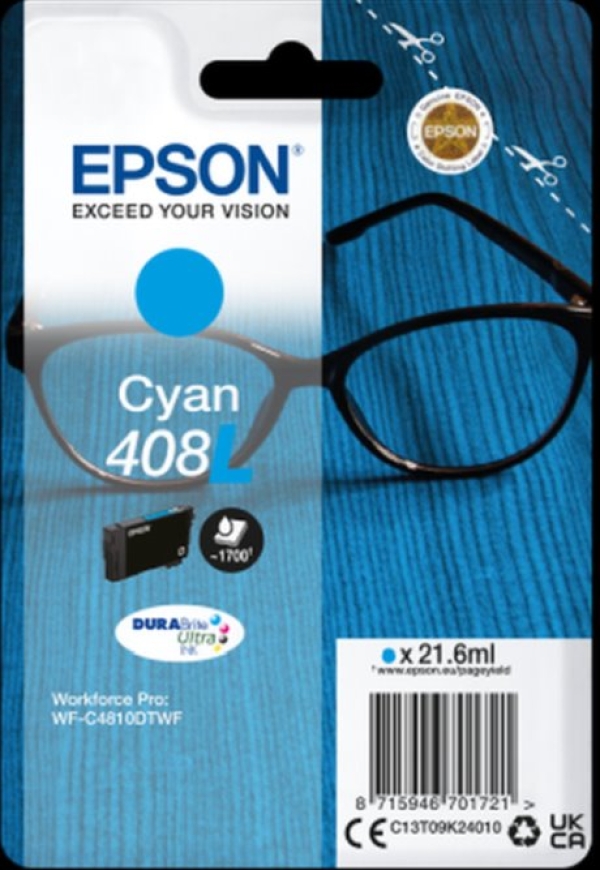 Náplň Epson 408L, C13T09K24010 azurová