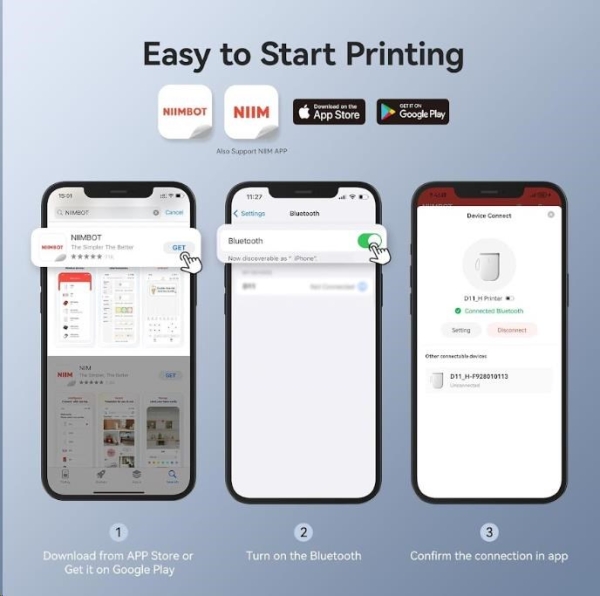 Niimbot Tiskárna štítků D11-H Smart, modrá + role štítků 160 ks