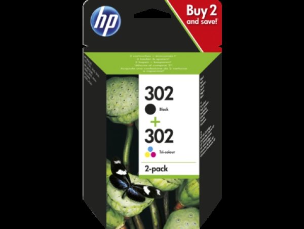 Náplň HP č.302, X4D37AE černá a barevná 2-pack 