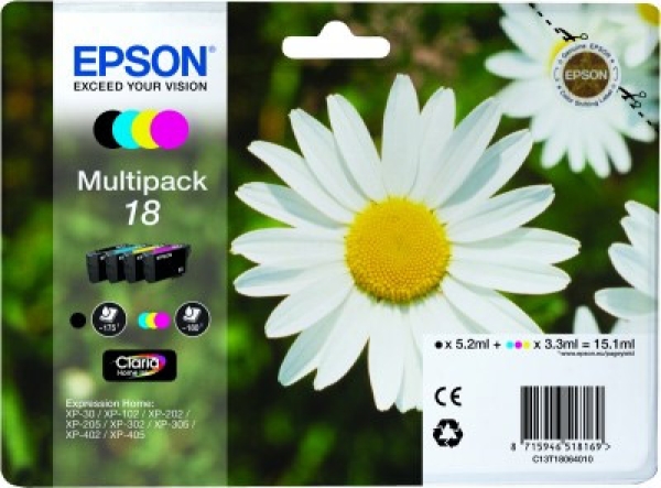 Náplň Epson 18, C13T18064012 CMYK multipack