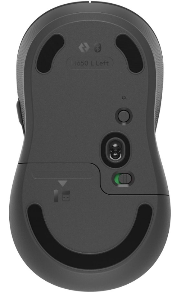 Logitech M650L/Kancelářská/Laserová/Pro leváky/Bezdrátová USB + Bluetooth/Šedá