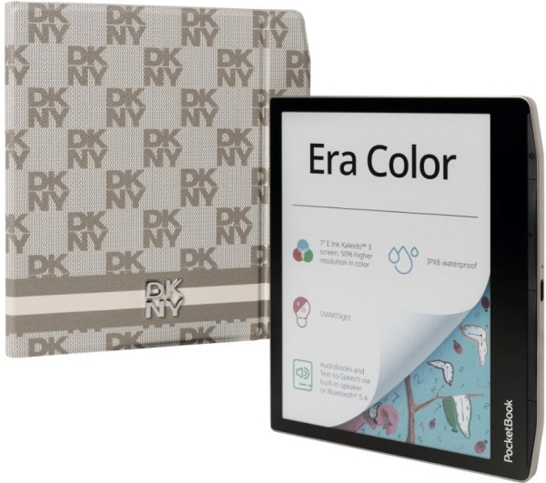 POCKETBOOK 700K3 ERA Color DKNY InkPad Smoky Beige 32GB, dotykový displej s integrovaným SMARTlight