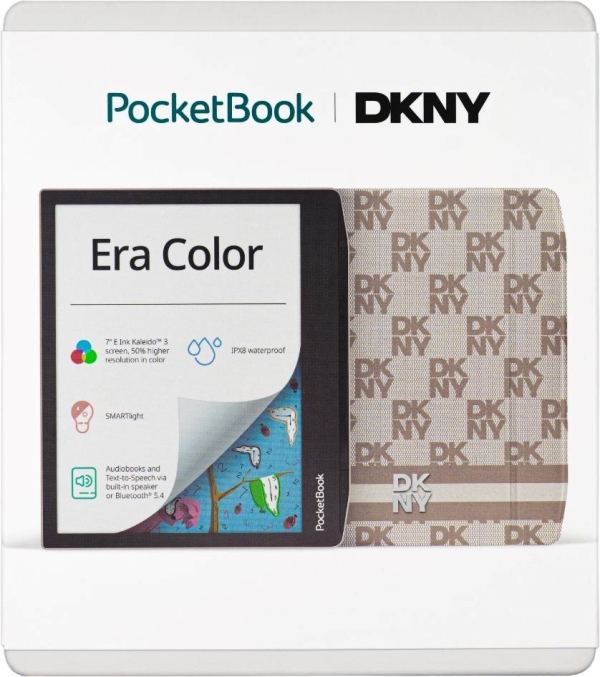 POCKETBOOK 700K3 ERA Color DKNY InkPad Smoky Beige 32GB, dotykový displej s integrovaným SMARTlight