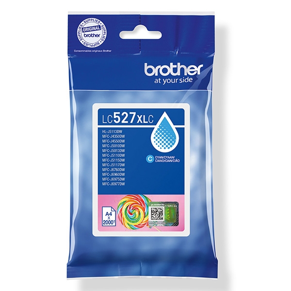 Brother LC527XLC - Vysoká výtežnost - azurová - originální - polštárový balícek - inkoustová cartridge - pro Brother MFC-J4350DW, MFC-J4550DW