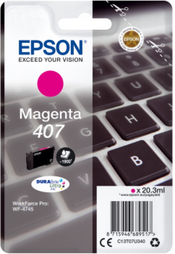 Náplň Epson 407, C13T07U340 (L) purpurová 