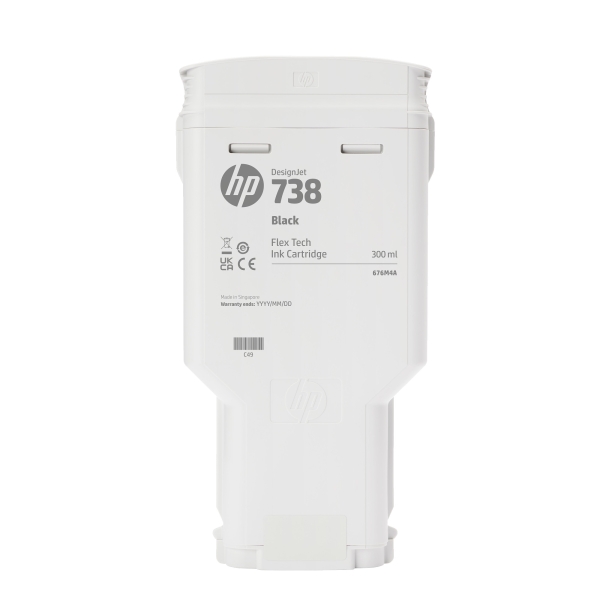 HP 738 300-ml Black DesignJet Ink Cartridge