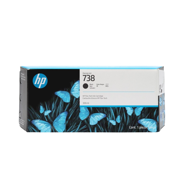 HP 738 300-ml Black DesignJet Ink Cartridge