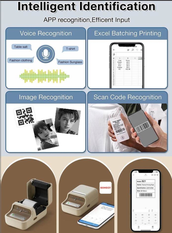 Niimbot Tiskárna štítků B21S Smart, bílá + role štítků 210 ks