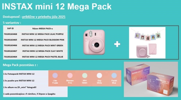 Fujifilm MINI 12 MEGA PACK růžový