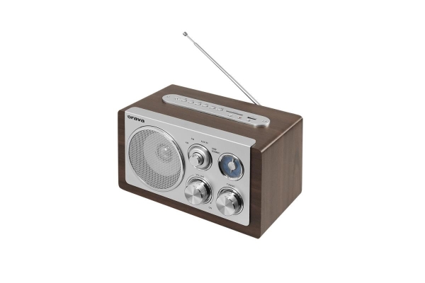 Orava RR-29 A rádio, 1 x 3,5W, AM / FM rádio, USB, AUX vstup, SD karta, hnědá / stříbrná