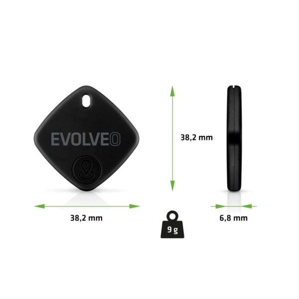 EVOLVEO TrackTag, Bluetooth lokátor s Apple Find My, černý