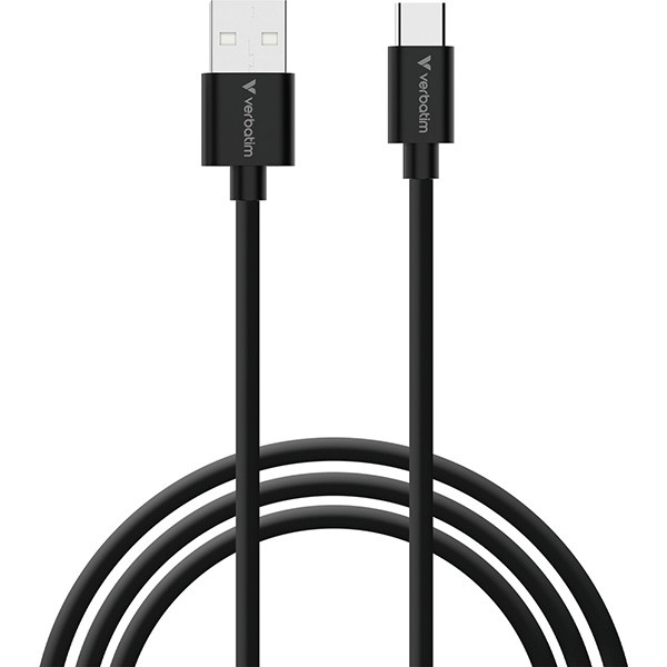 Verbatim USB kabel USB A samec - USB C samec, 18W, 1m, černo-bílá, box, 32393