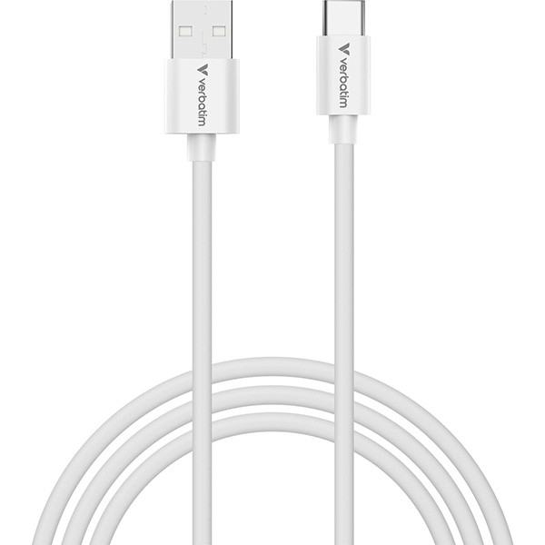 Verbatim USB kabel USB A samec - USB C samec, 18W, 1m, černo-bílá, box, 32393