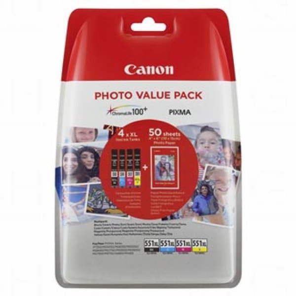 Náplň Canon CLI-551XL CMYK Photo Value Pack
