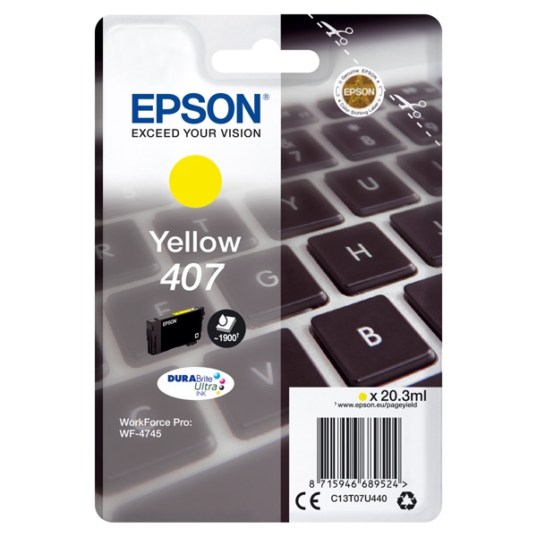 Náplň Epson 407, C13T07U440 (L) žlutá 