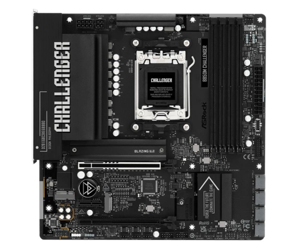 ASROCK B850M CHALLENGER (AM5, amd B850, 4xDDR5 8000+, PCIE 5.0, HDMI, 4xSATA3 +2xM.2, USB3.2 G2, GLAN 2,5G, mATX)