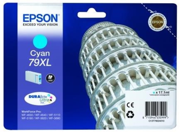 Náplň Epson 79XL, C13T79024010 azurová