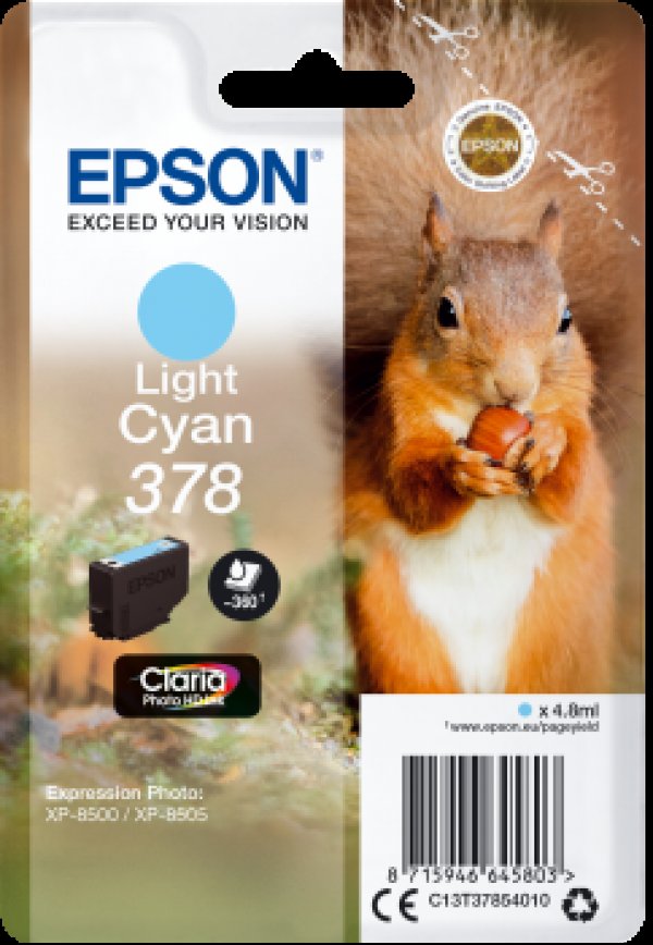 Náplň Epson 378, C13T37854010 světle azurová blistr 