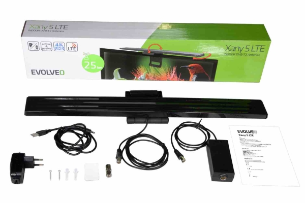 EVOLVEO Xany 5 LTE 230/5V, aktivní pokojová anténa DVB-T2, LTE filtr