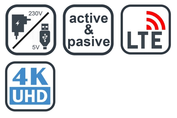 EVOLVEO Xany 5 LTE 230/5V, aktivní pokojová anténa DVB-T2, LTE filtr