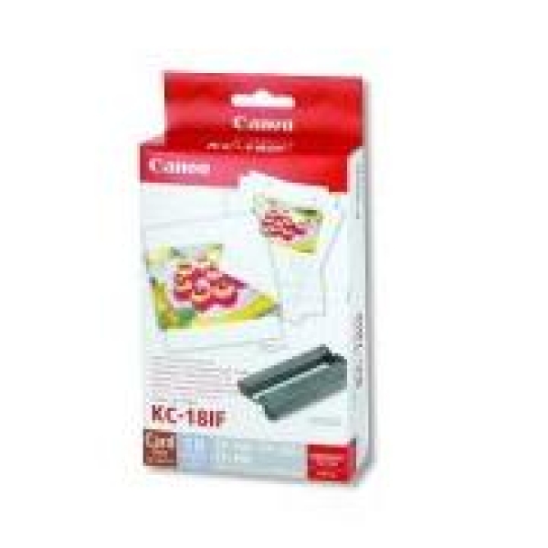 Etikety Canon Selphy CP XXX, bílá, 18, ks KC18IF, pro termosublimační tiskárny, 86x54mm, včetně napařovací folie