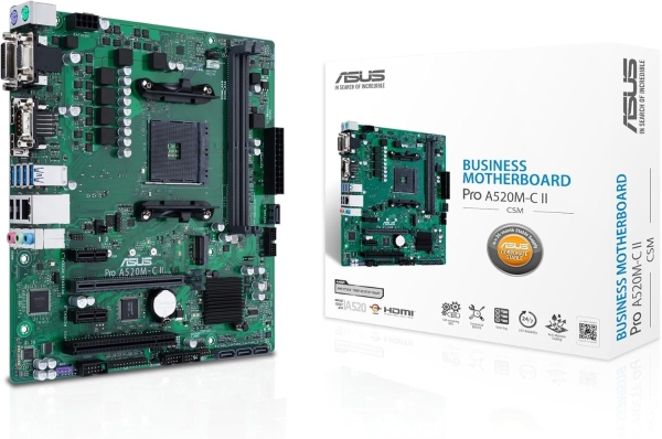 ASUS MB Sc AM4 PRO A520M-C II/CSM, AMD A520, 2xDDR4, 1xDP, 1xHDMI, 1xVGA, 1xDVI-D, mATX