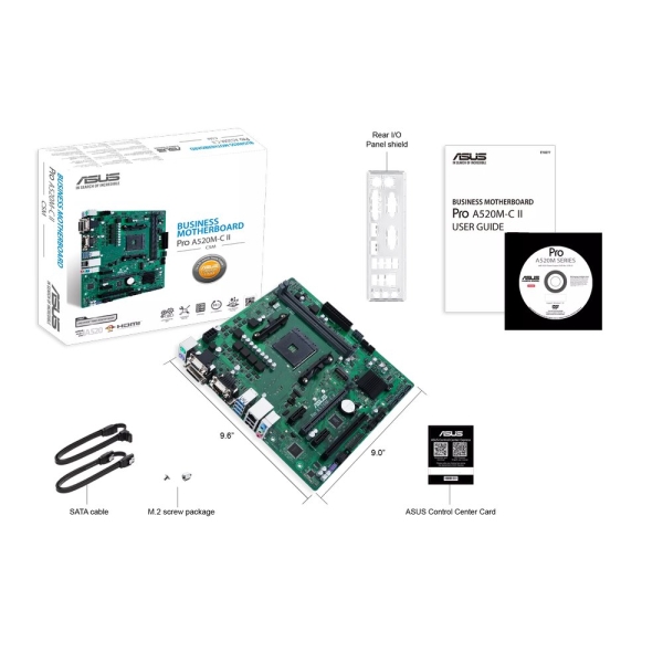 ASUS MB Sc AM4 PRO A520M-C II/CSM, AMD A520, 2xDDR4, 1xDP, 1xHDMI, 1xVGA, 1xDVI-D, mATX