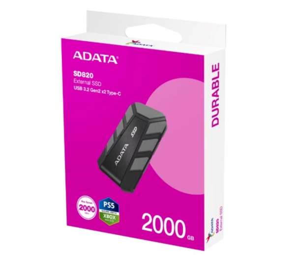 ADATA SD820/2TB/SSD/Externí/Šedá/5R